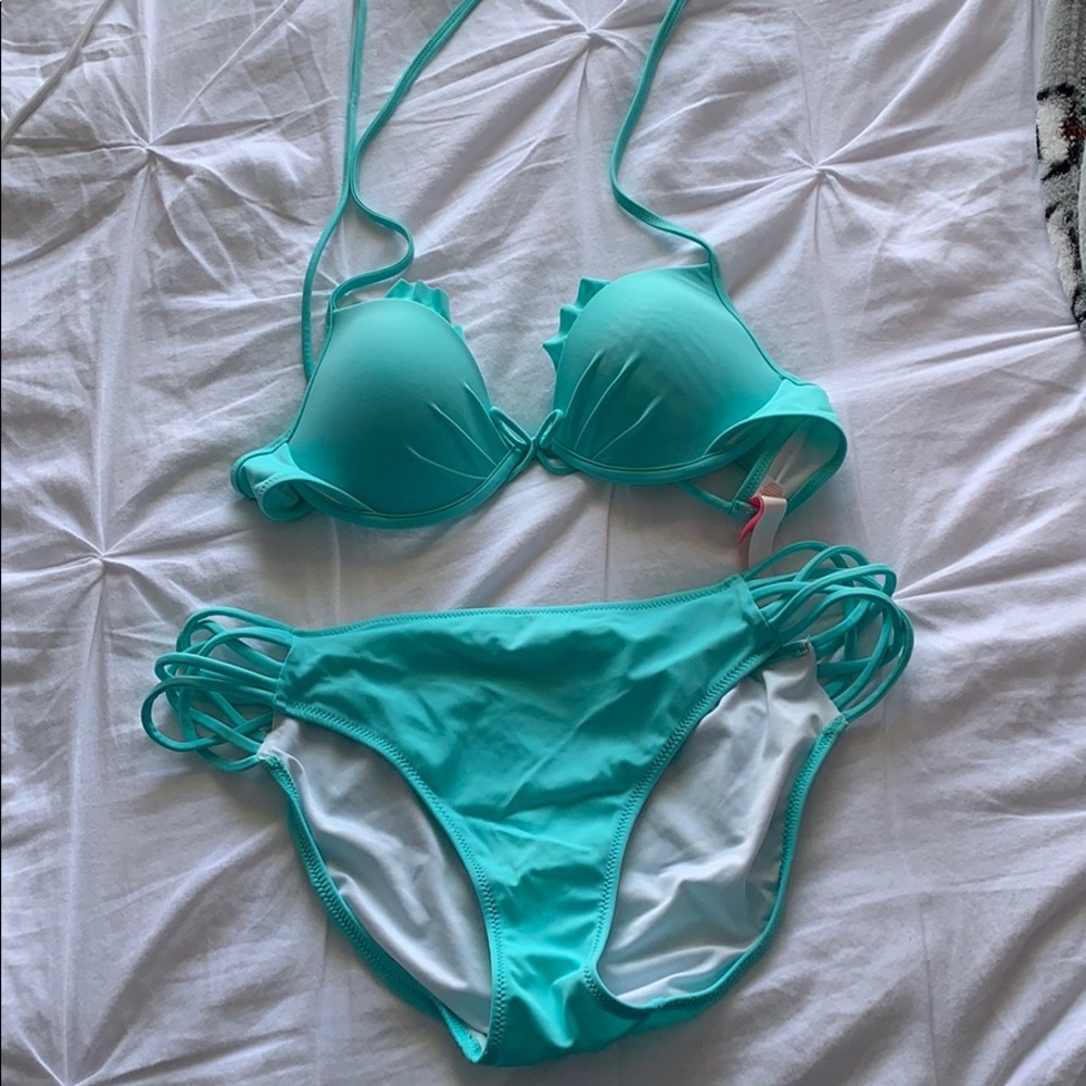 Victoria secret turquoise bombshell bikini set